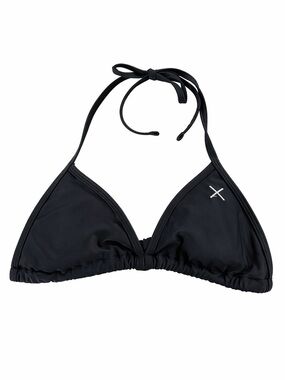 Boutine LA Black Triangle Bikini Top Size M Halter Minimal Logo